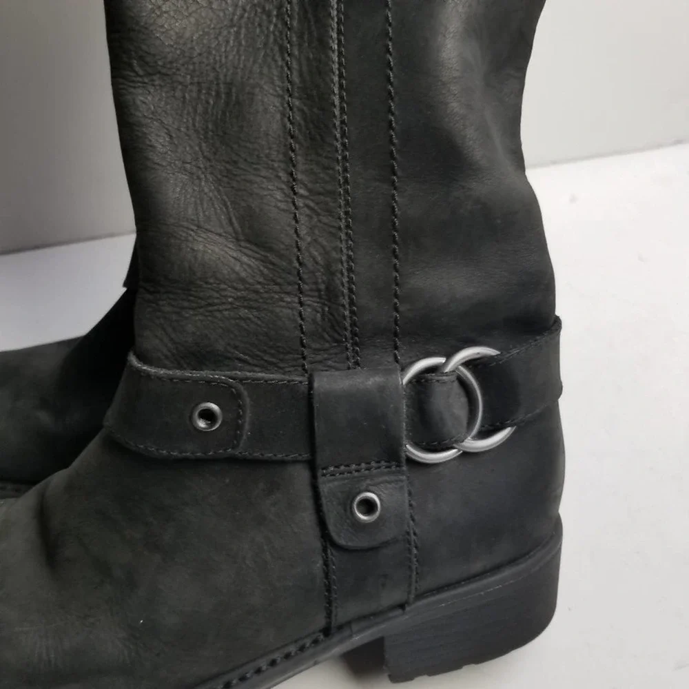 Clarks Orinocco Black Leather Tall Boots Size 6M